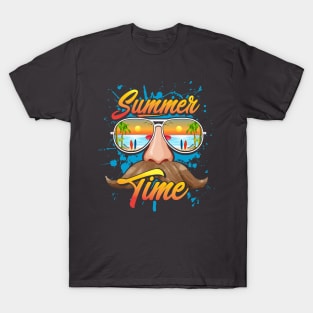 summertime funny sunglasses mustash vintage T-Shirt